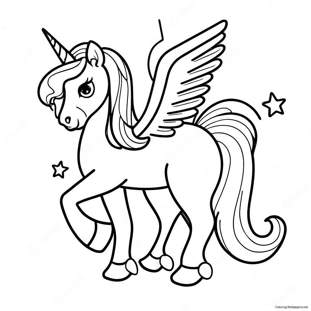 11-Year-Old Girls Magical Unicorn Coloring Page 11397