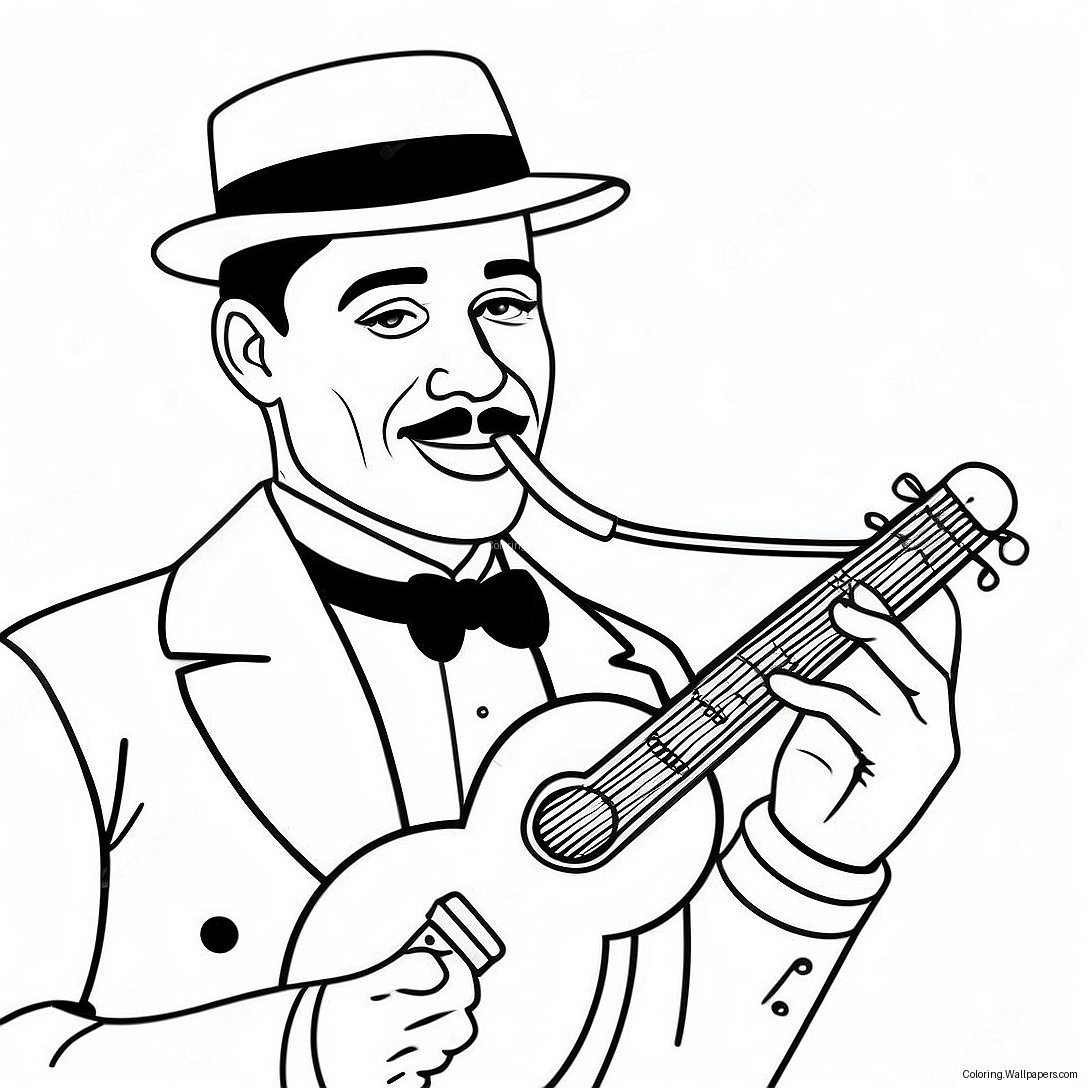 1920s Jazz Musician Coloring Page 42767