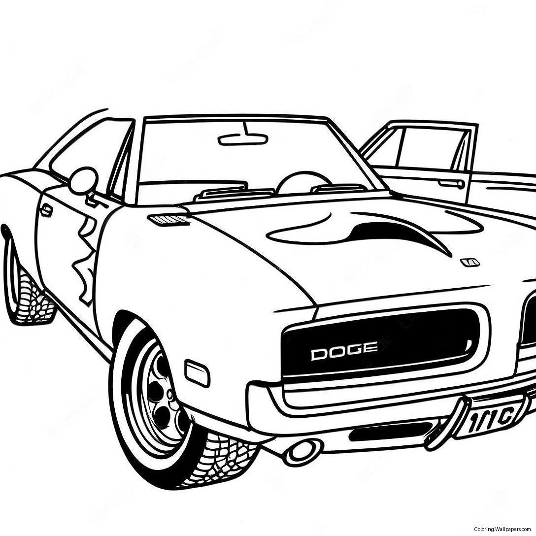 1970 Dodge Charger Racing Målarbok 38949