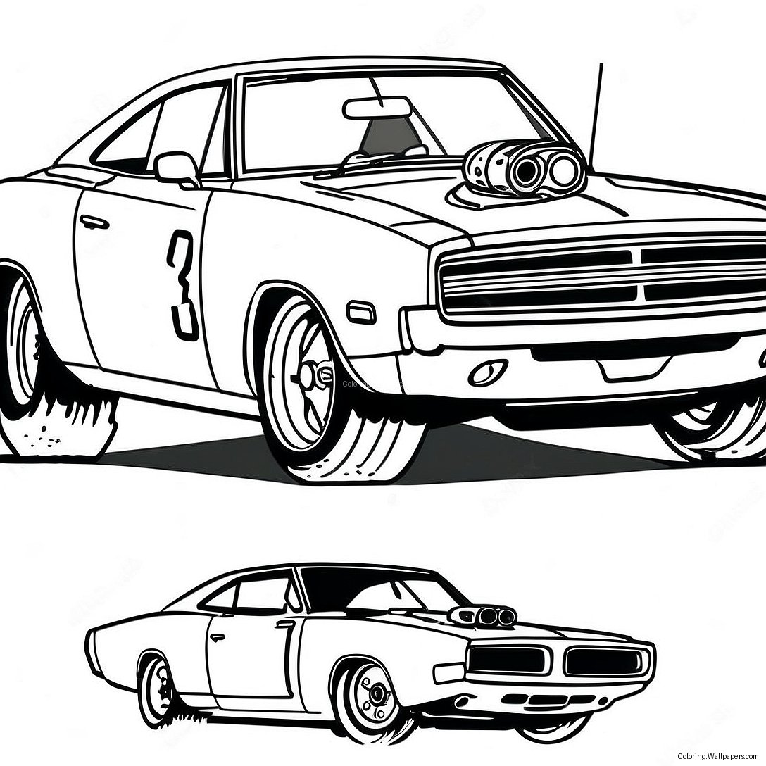 Página Para Colorear Del Dodge Charger De Carreras De 1970 38952