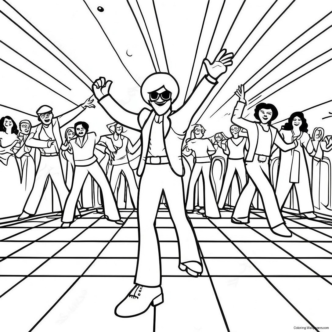 1970's Disco Dance Floor Coloring Page 38018