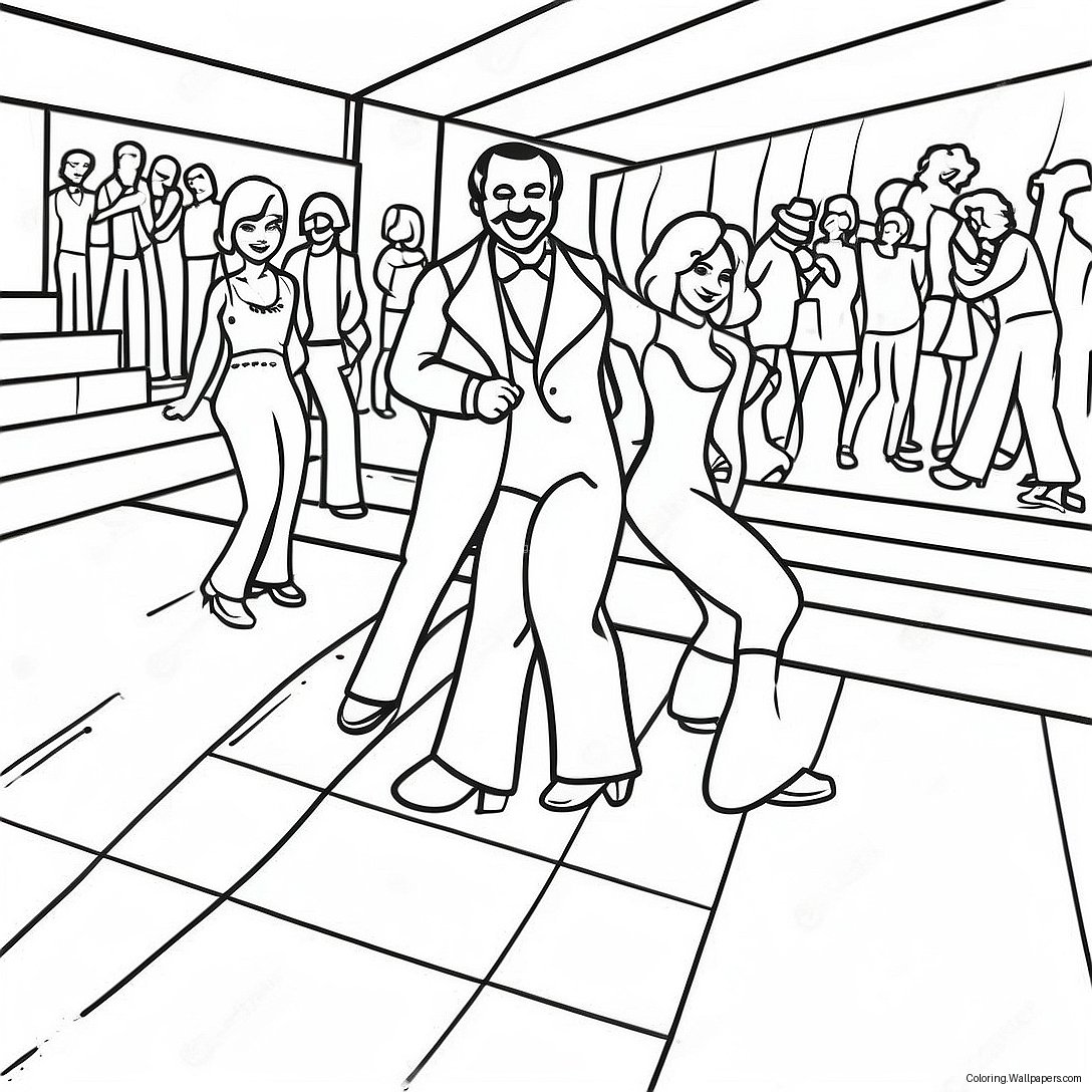 1970's Disco Dance Floor Coloring Page 38020