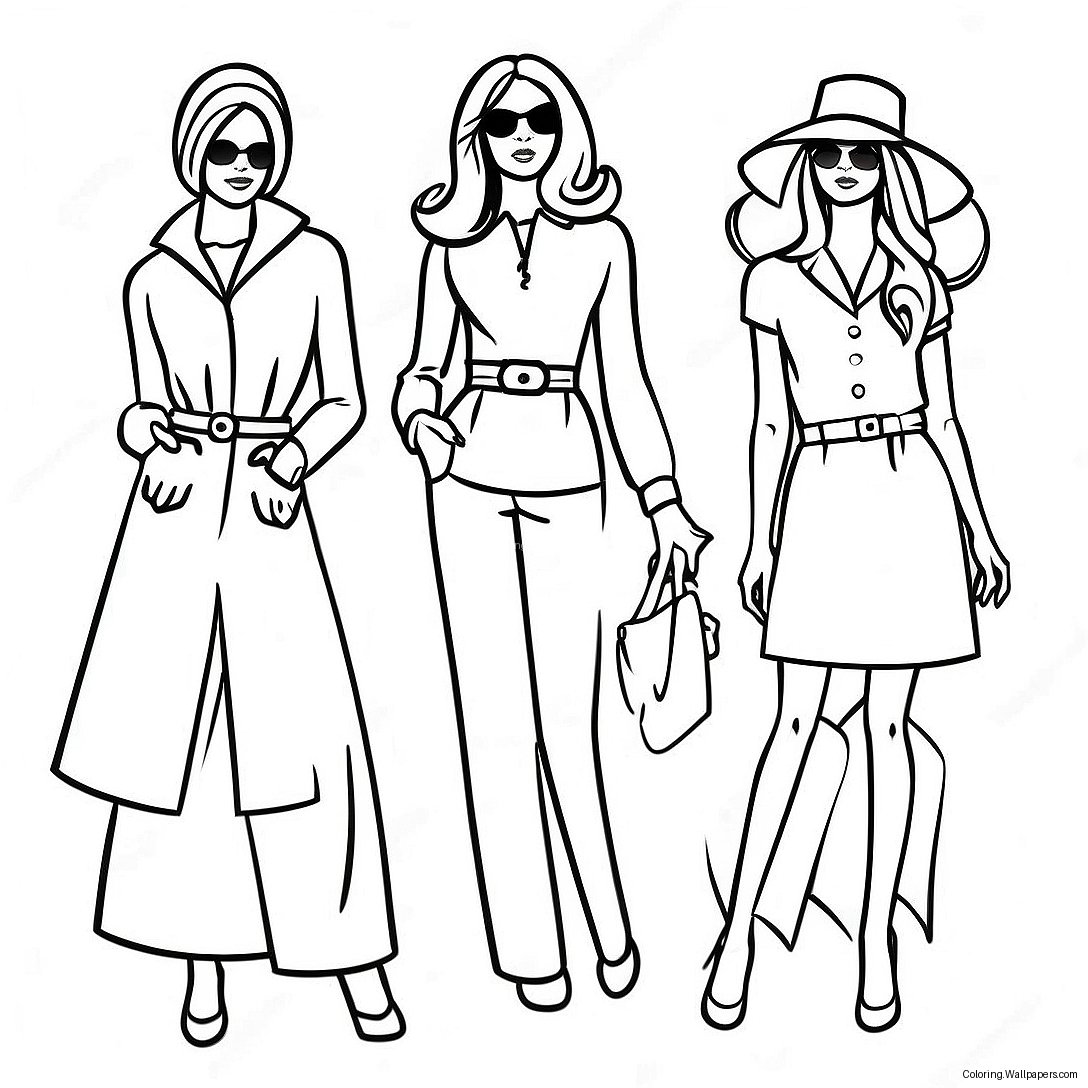 1970s Retro Fashion Coloring Page 53306