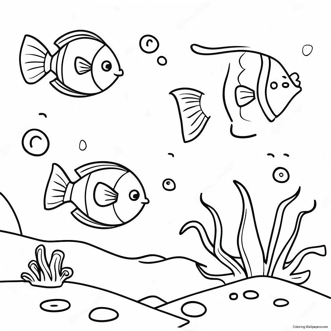 1st Graders Colorful Underwater Scene Coloring Page 15793