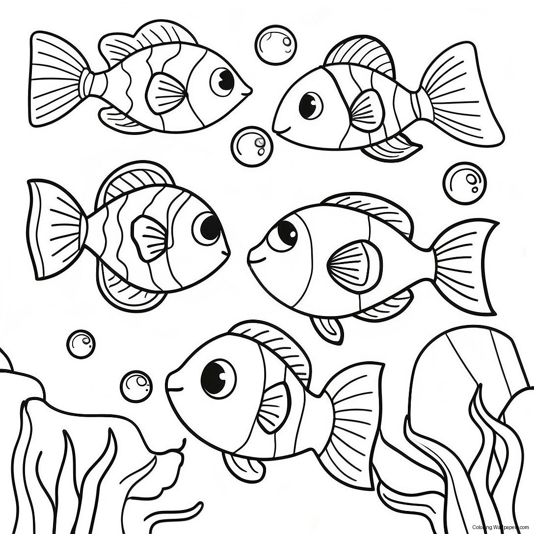 1st Graders Colorful Underwater Scene Coloring Page 15794