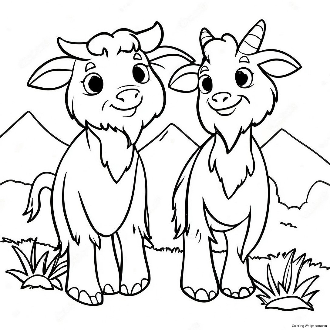 3 Billy Goats Gruff Coloring Page 23000