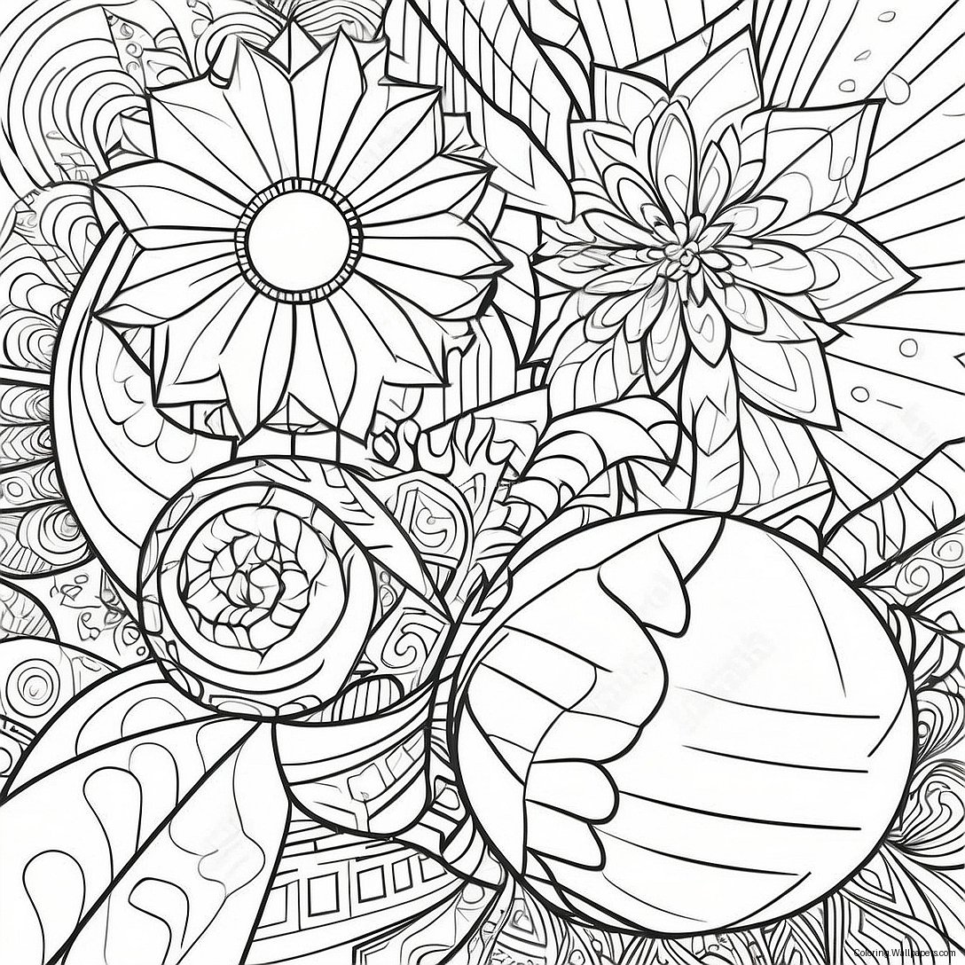 3d Geometric Shapes Optical Illusion Coloring Page 2326