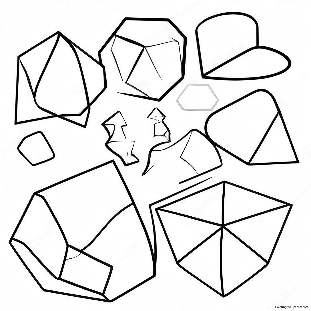 3d Shapes Coloring Page 28508