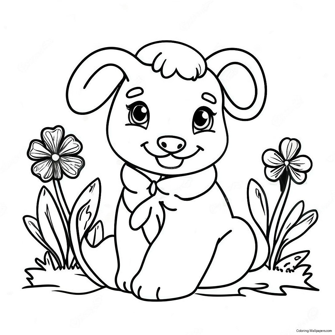 4-H Clover With Animals Coloring Page 26479