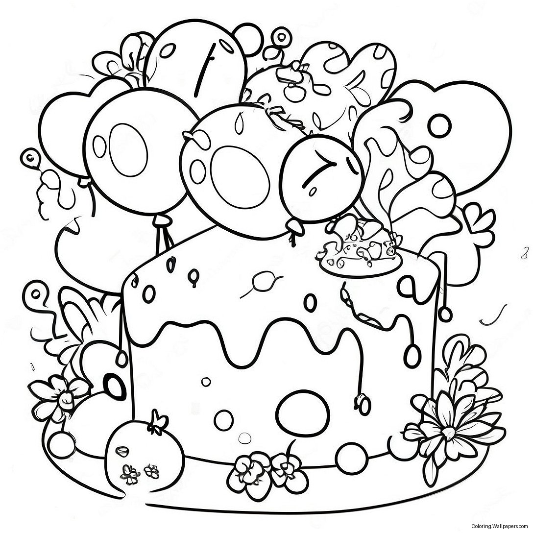 40th Birthday Celebration Coloring Page 52449