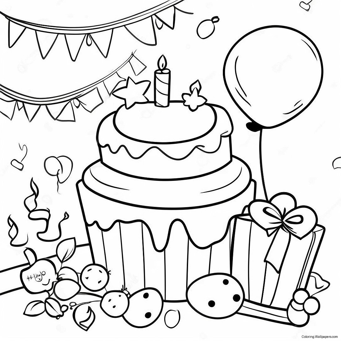 40th Birthday Celebration Coloring Page 52450