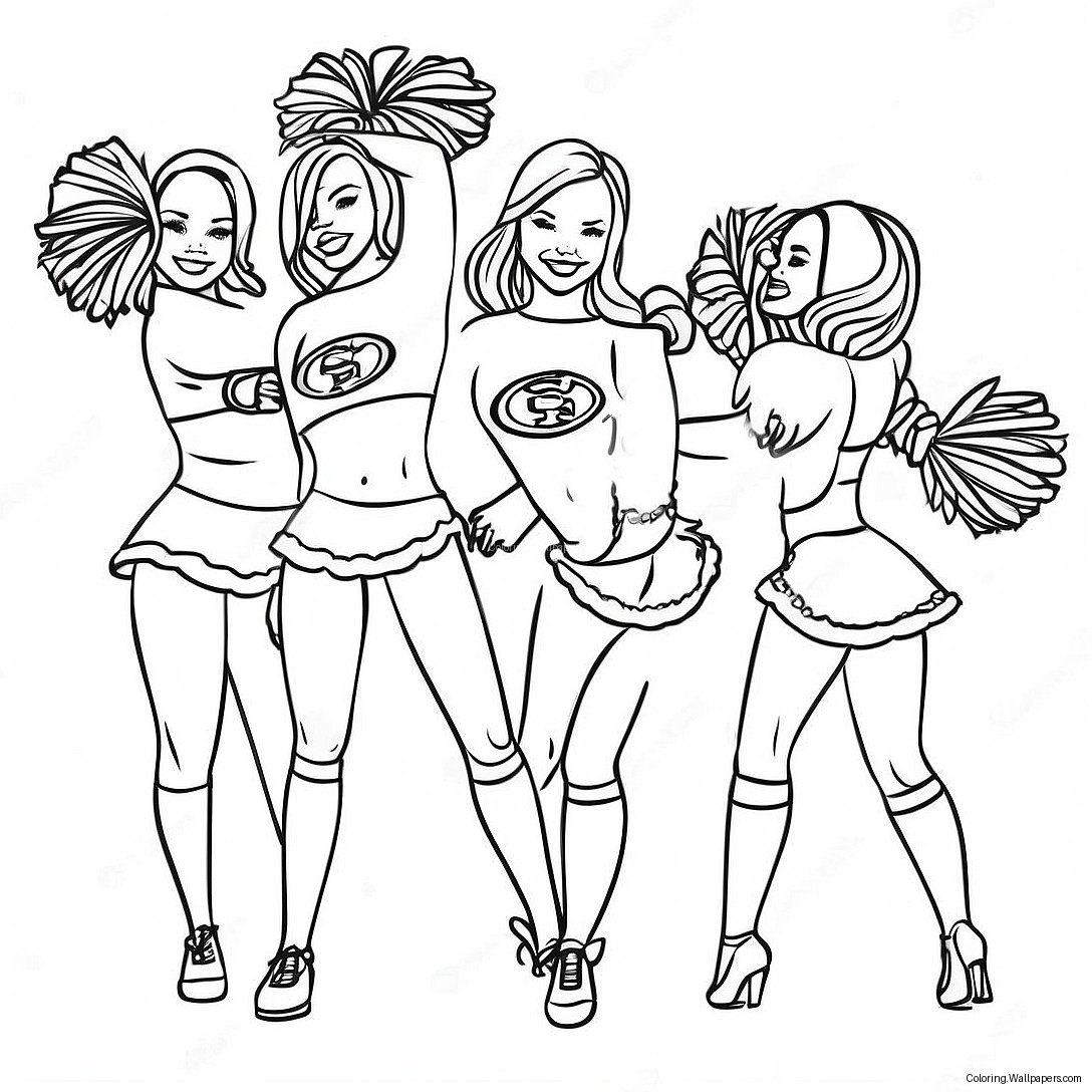 49ers Cheerleaders Färgläggningssida 1159