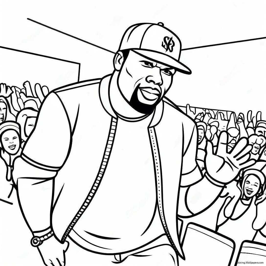 50 Cent Performing On Stage Coloring Page 43021