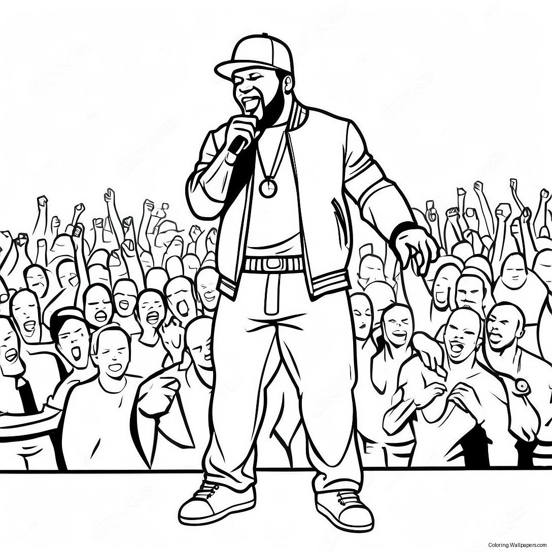 Pagina Da Colorare 50 Cent Che Si Esibisce Sul Palco 43023
