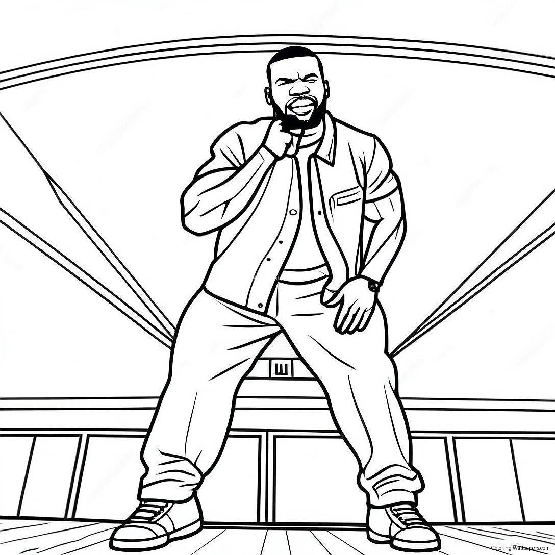 50 Cent Performing On Stage Coloring Page 43024