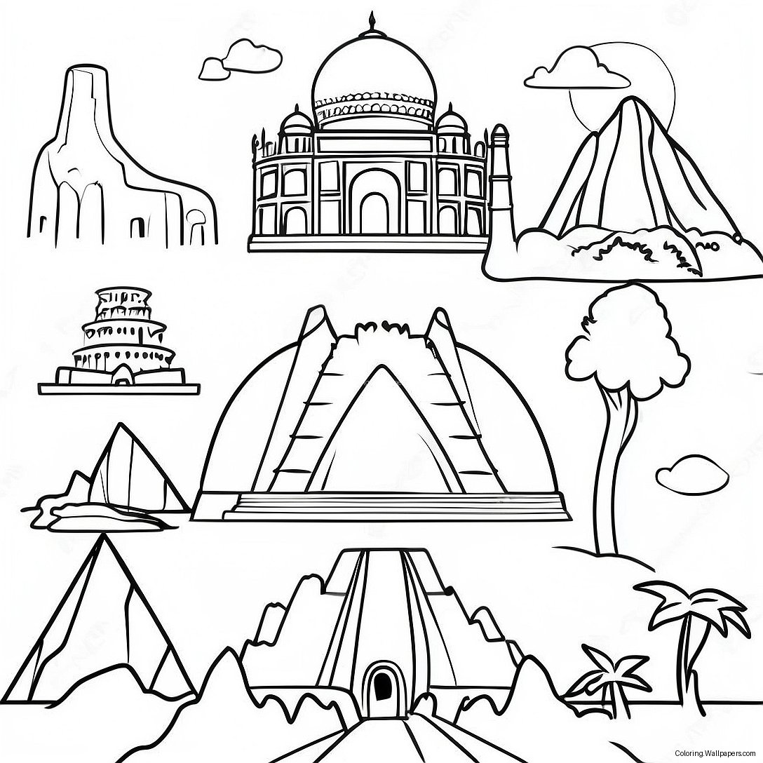 7 Wonders Of The World Coloring Page 30397