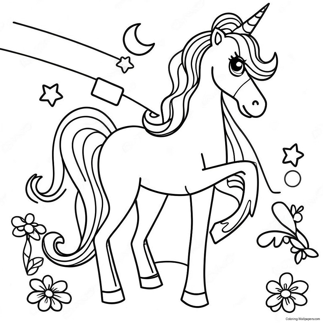 Page À Colorier Licorne Magique Pour Filles De 7 Ans 58791