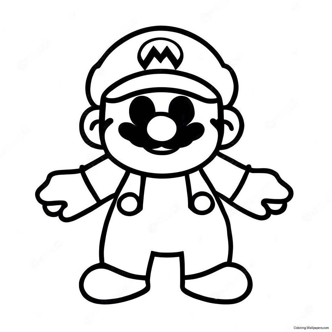 8 Bit Mario Coloring Page 4358