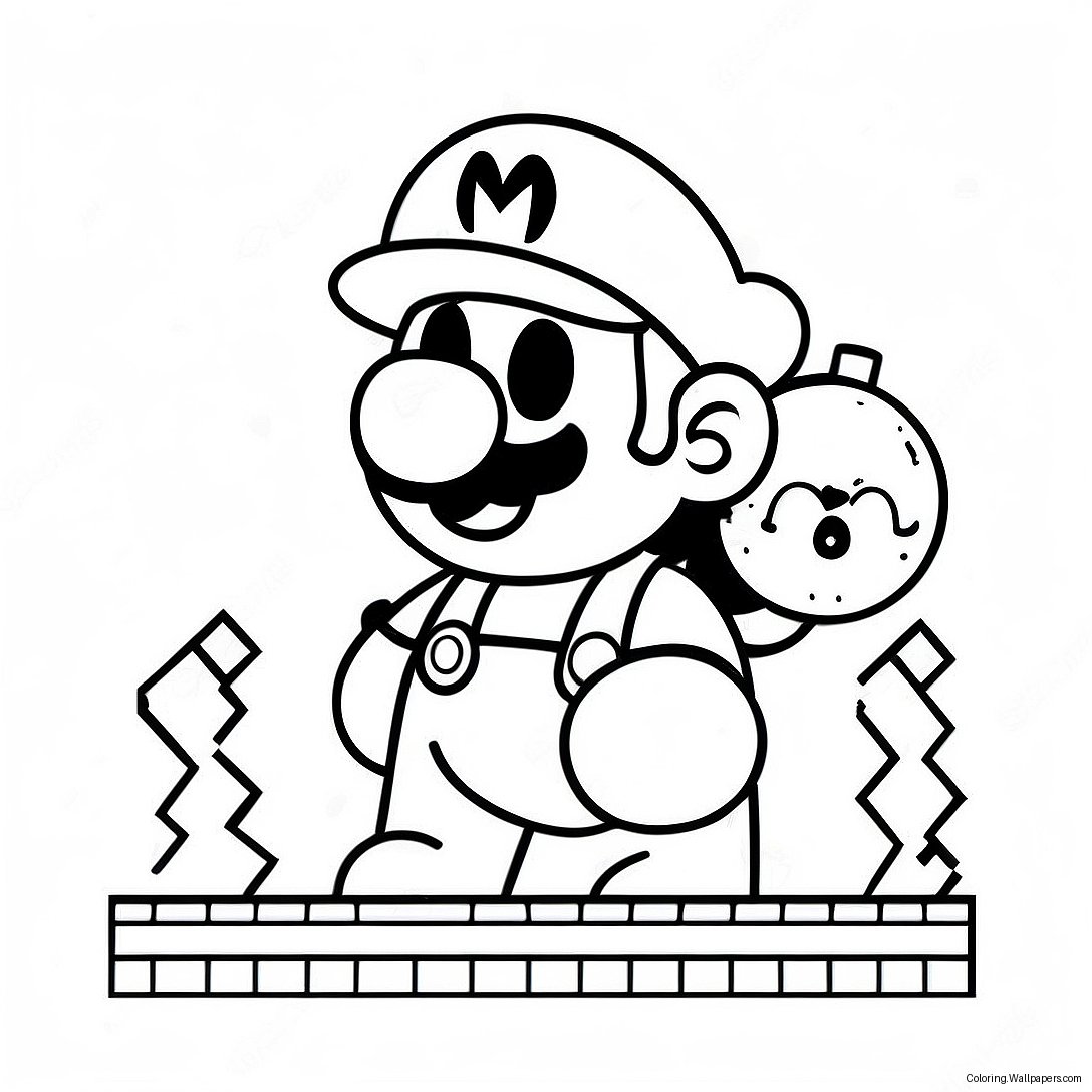 Pagina Da Colorare Di Mario 8 Bit 4360