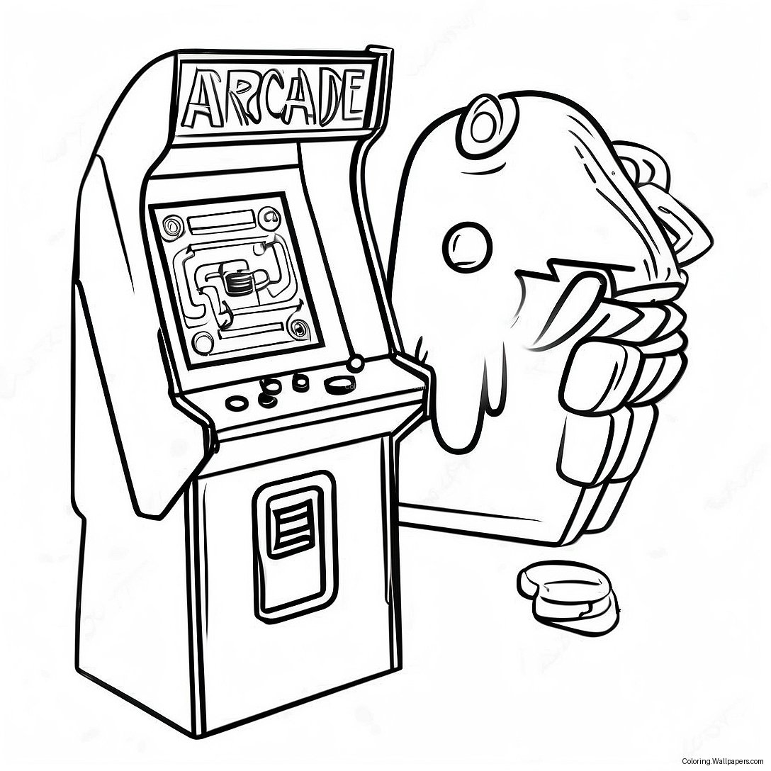 80s Retro Arcade Coloring Page 2386