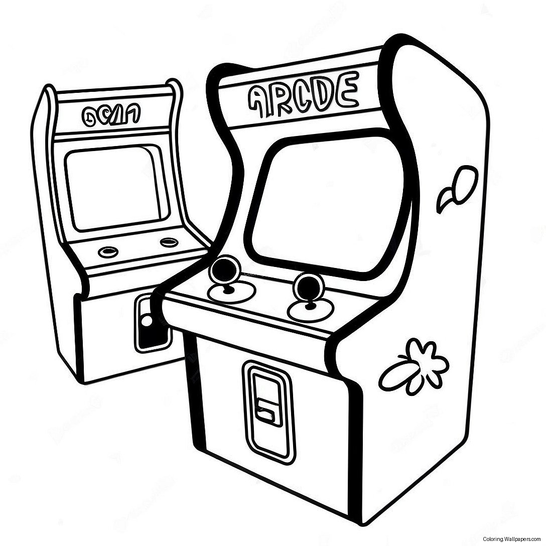 80er Retro Arcade Ausmalbild 2388