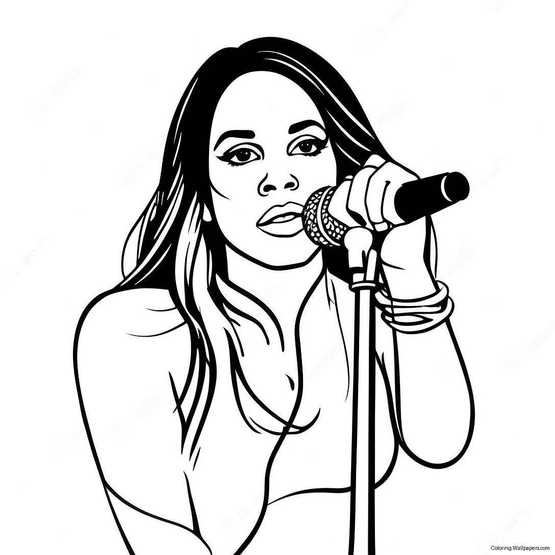 Aaliyah Uppträder På Scen Målarbild 46977