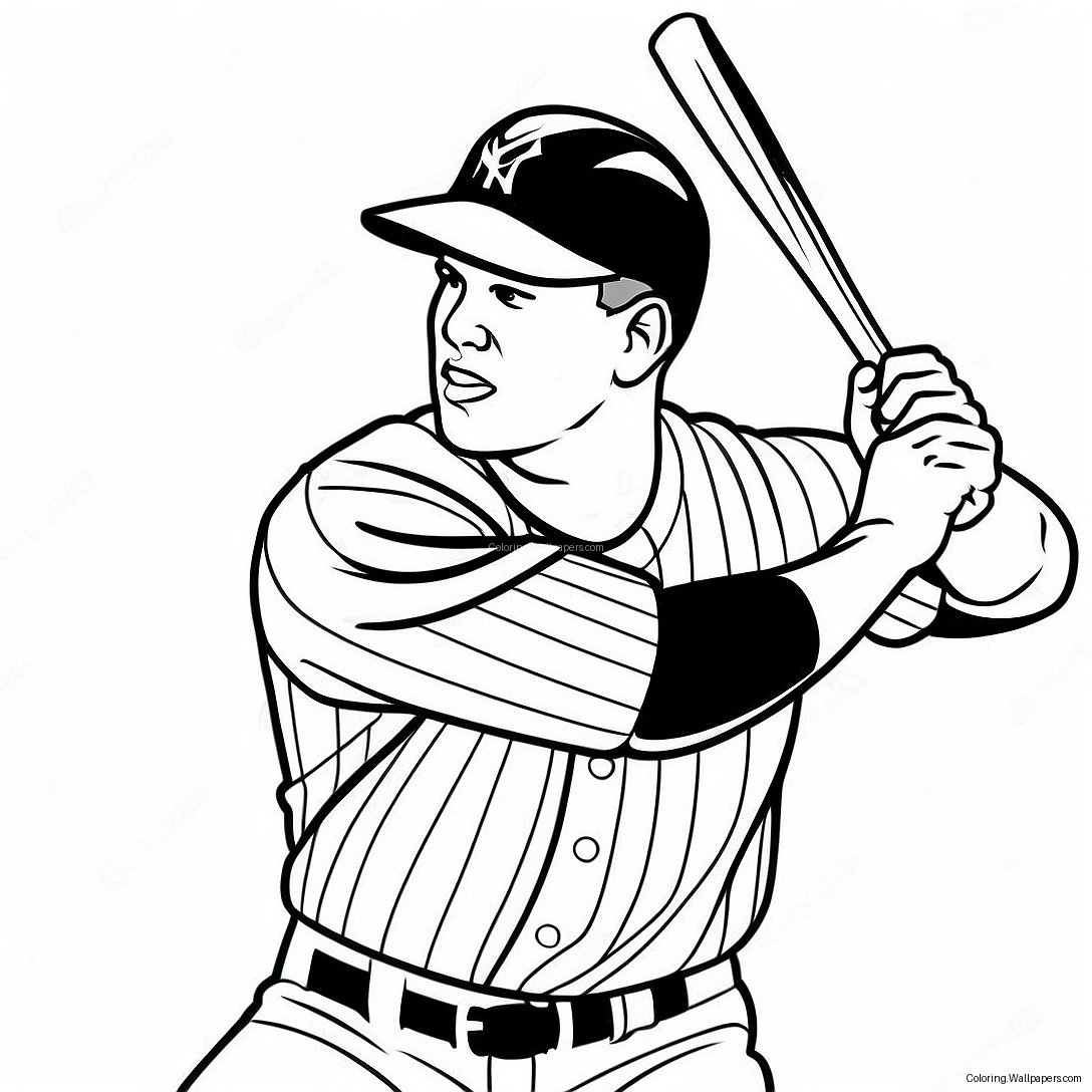 Pagina De Colorat Cu Aaron Judge Lovind Un Home Run 32915