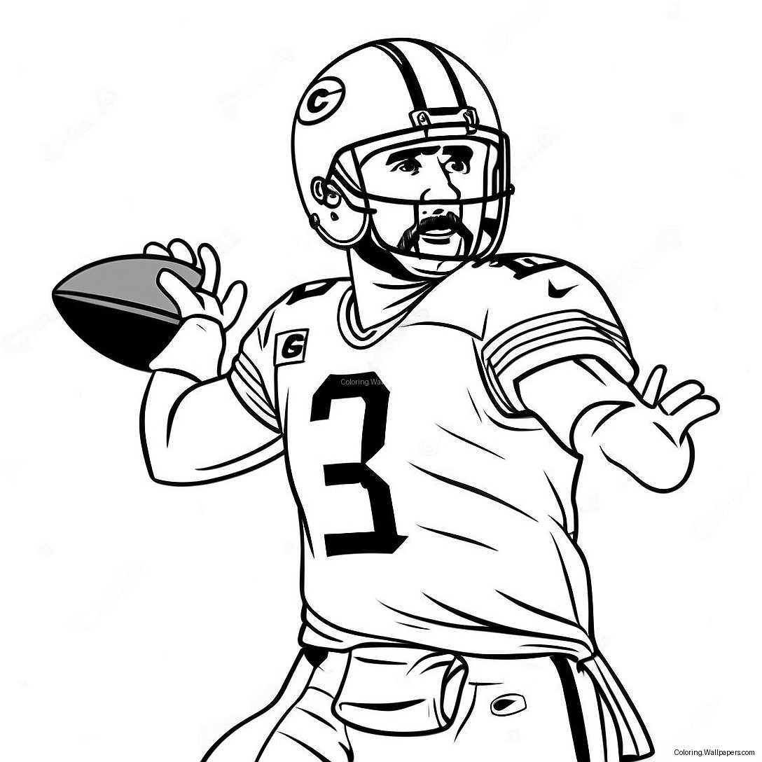 Page À Colorier D'aaron Rodgers Lançant Une Passe 46718