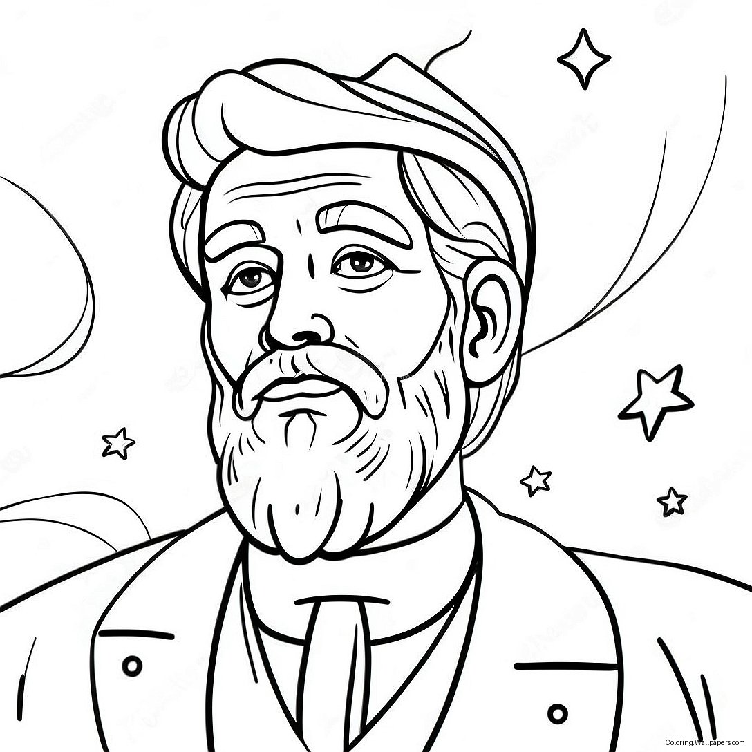 Página Para Colorear De Abraham Con Estrellas 8907