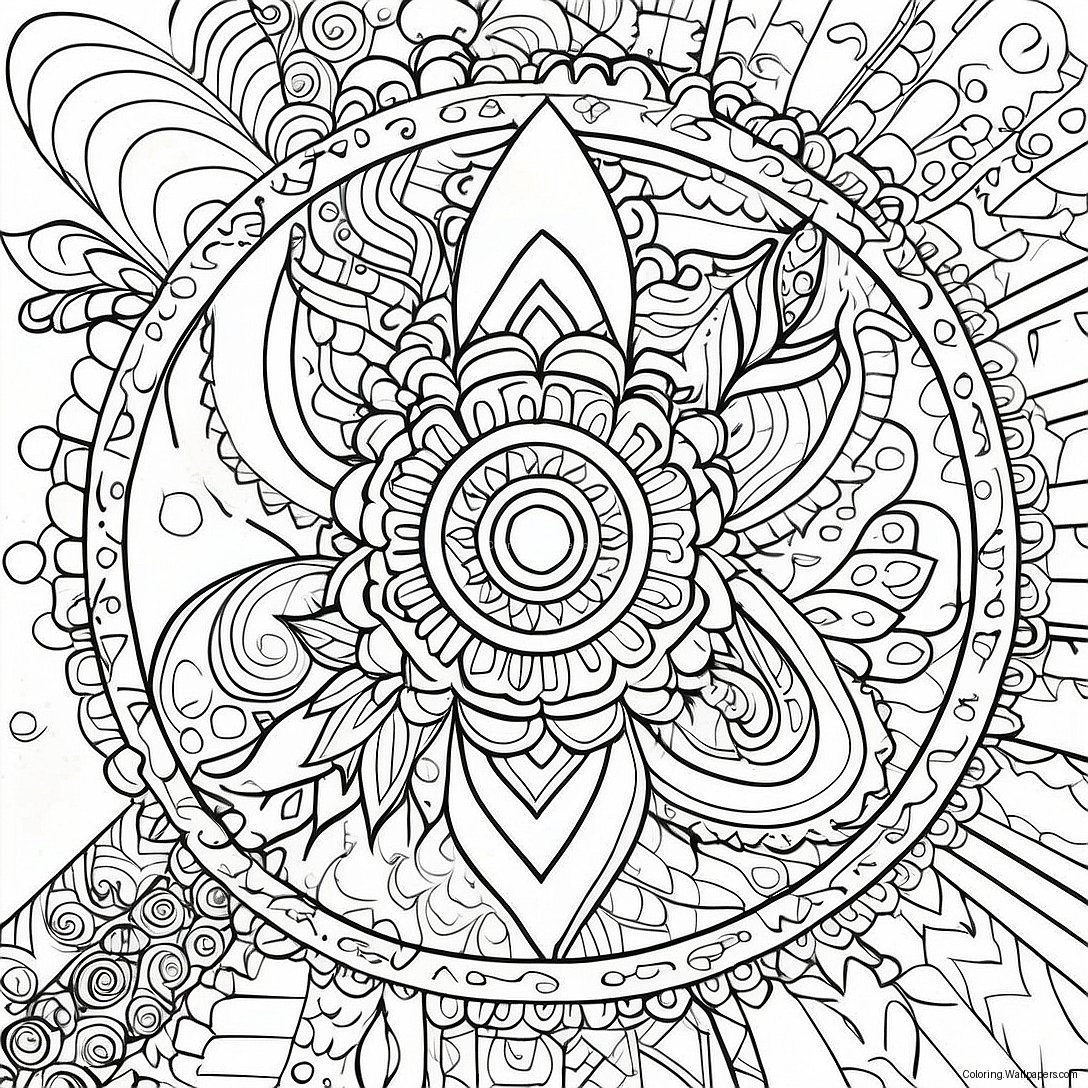 Abstracte Ontspanning Mandala Kleurplaat 29065