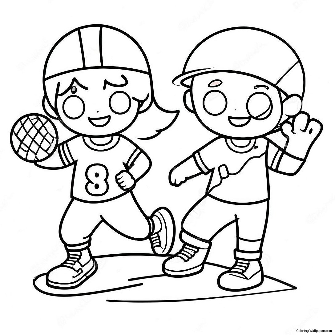 Página Para Colorear De Niños Activos Jugando Deportes 20127