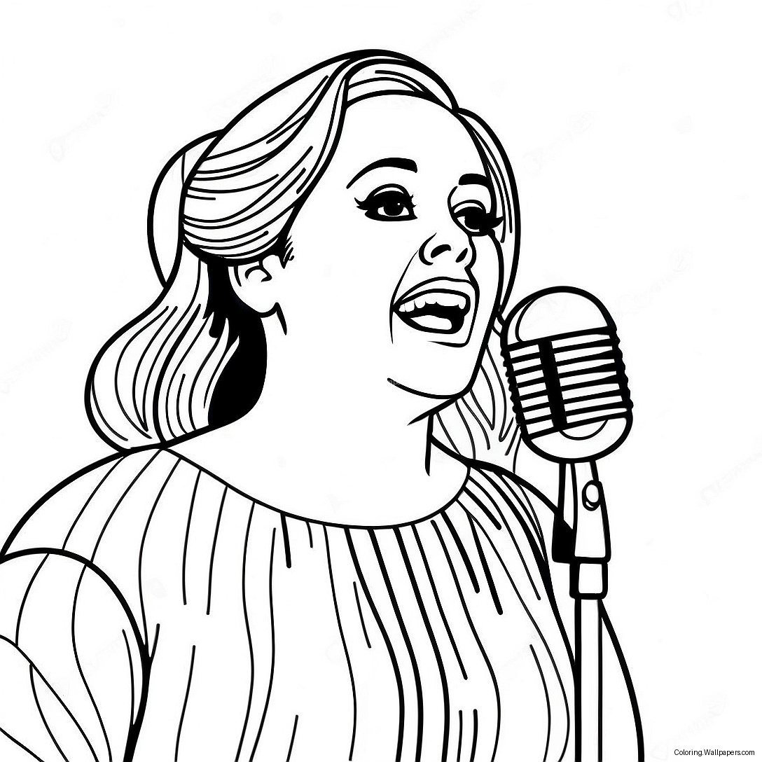 Adele Singing On Stage Coloring Page 32297