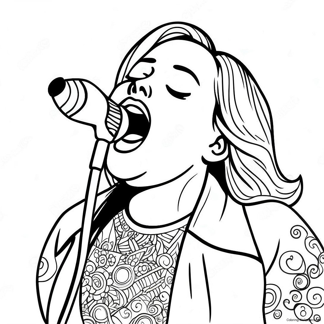 Adele Singing On Stage Coloring Page 32299