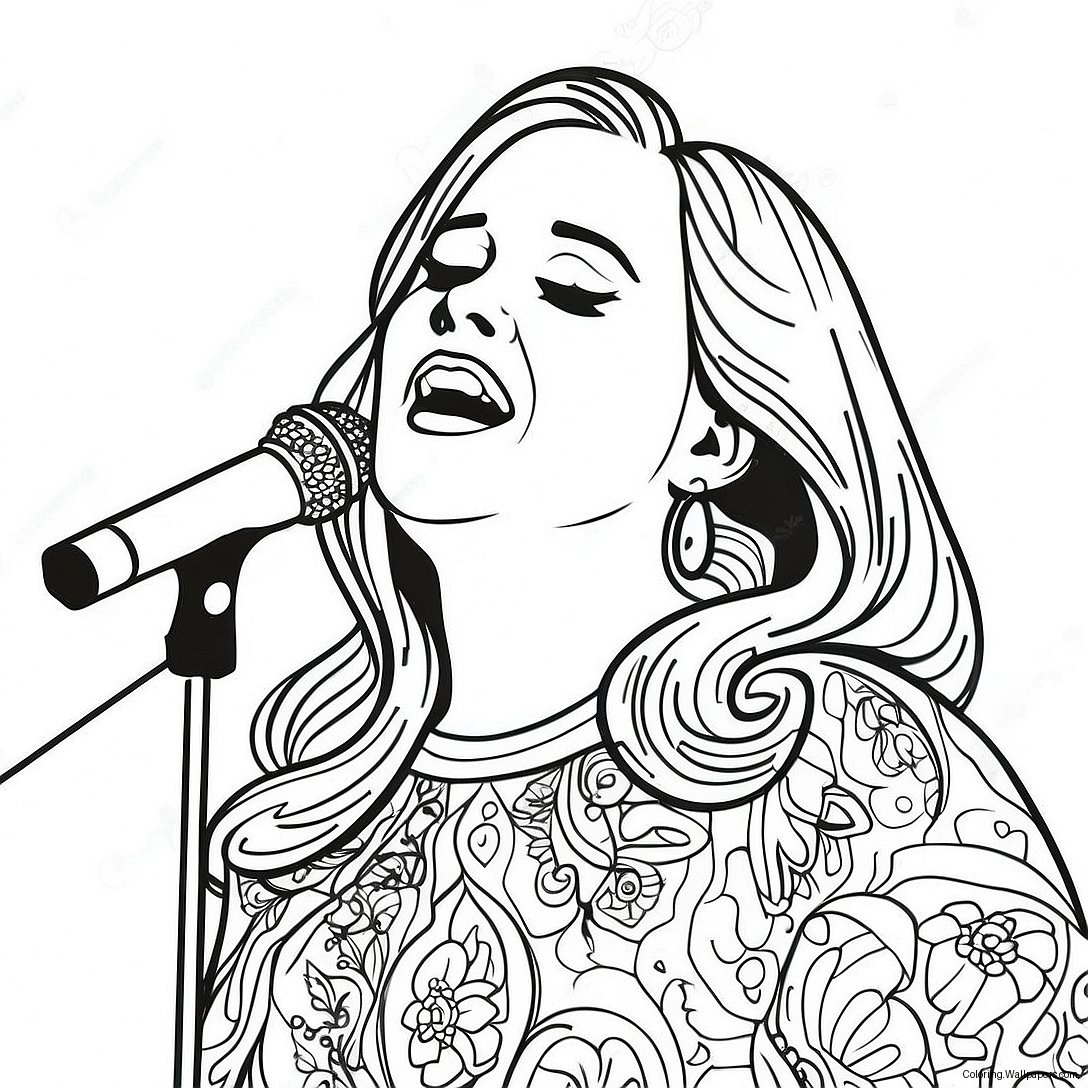 Adele Singing On Stage Coloring Page 32300