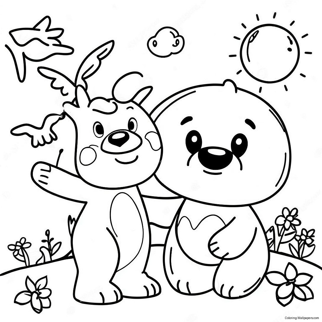 Adorable Animals Celebrating Earth Day Coloring Page 34484