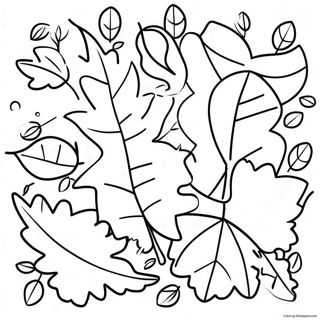 Adorable Autumn Leaves Coloring Page 50945