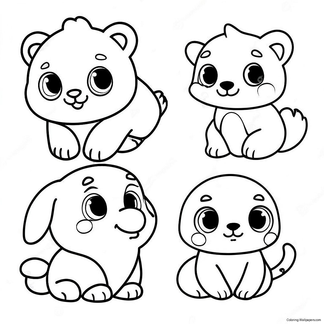 Page À Colorier Adorables Animaux Bébés 58018