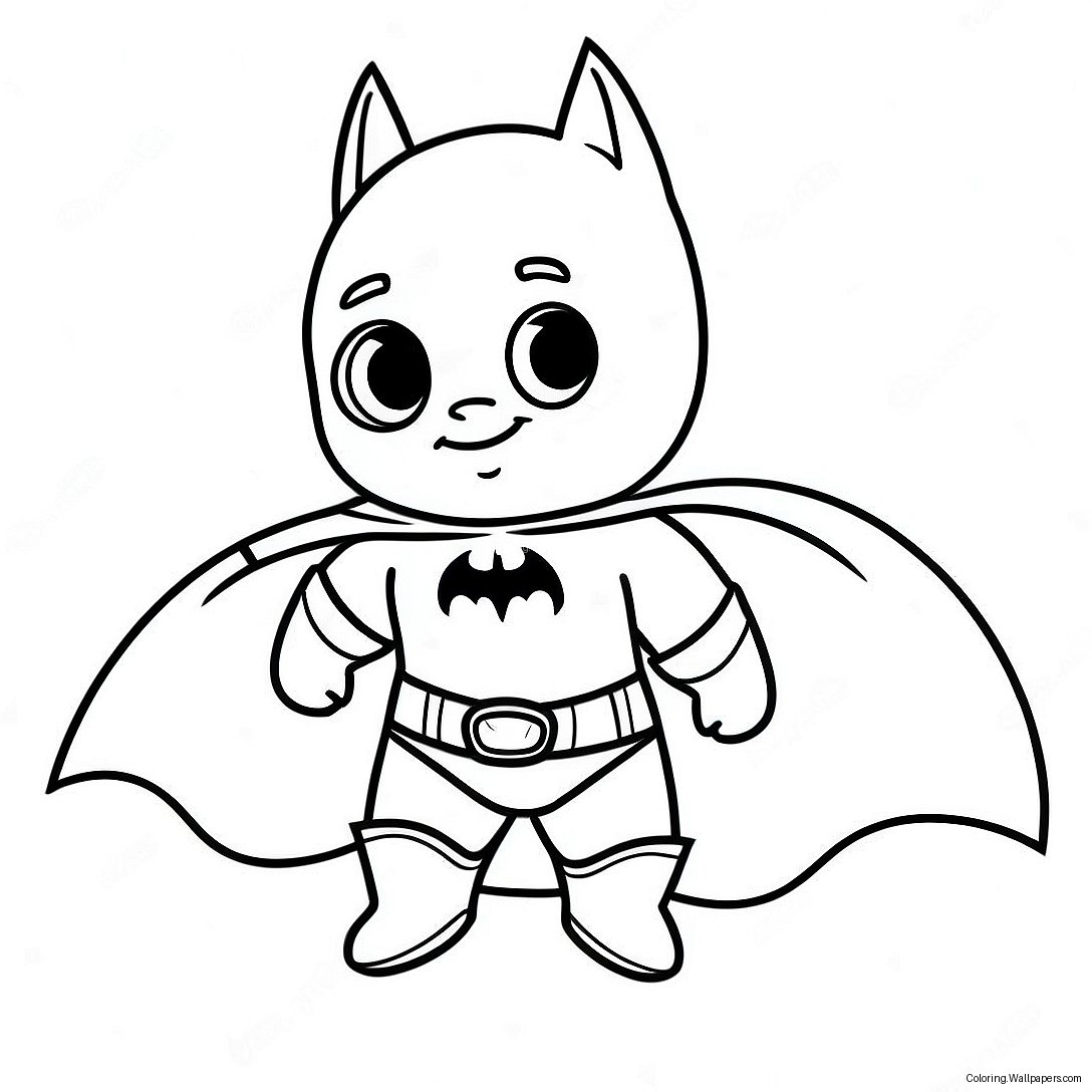 Página Para Colorir Do Adorável Bebê Batman Com Capa 40687