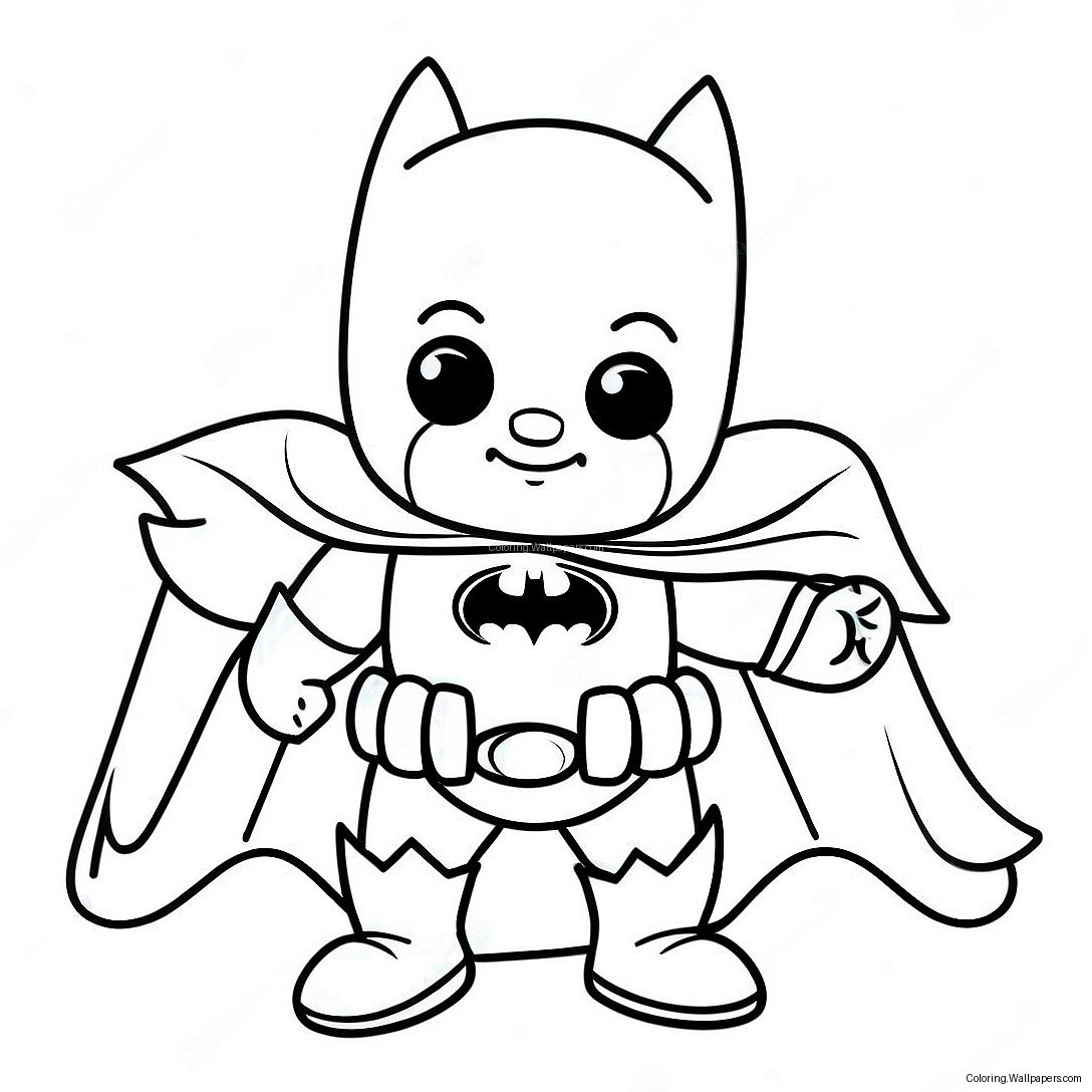 Página Para Colorear De Adorable Bebé Batman Con Capa 40688