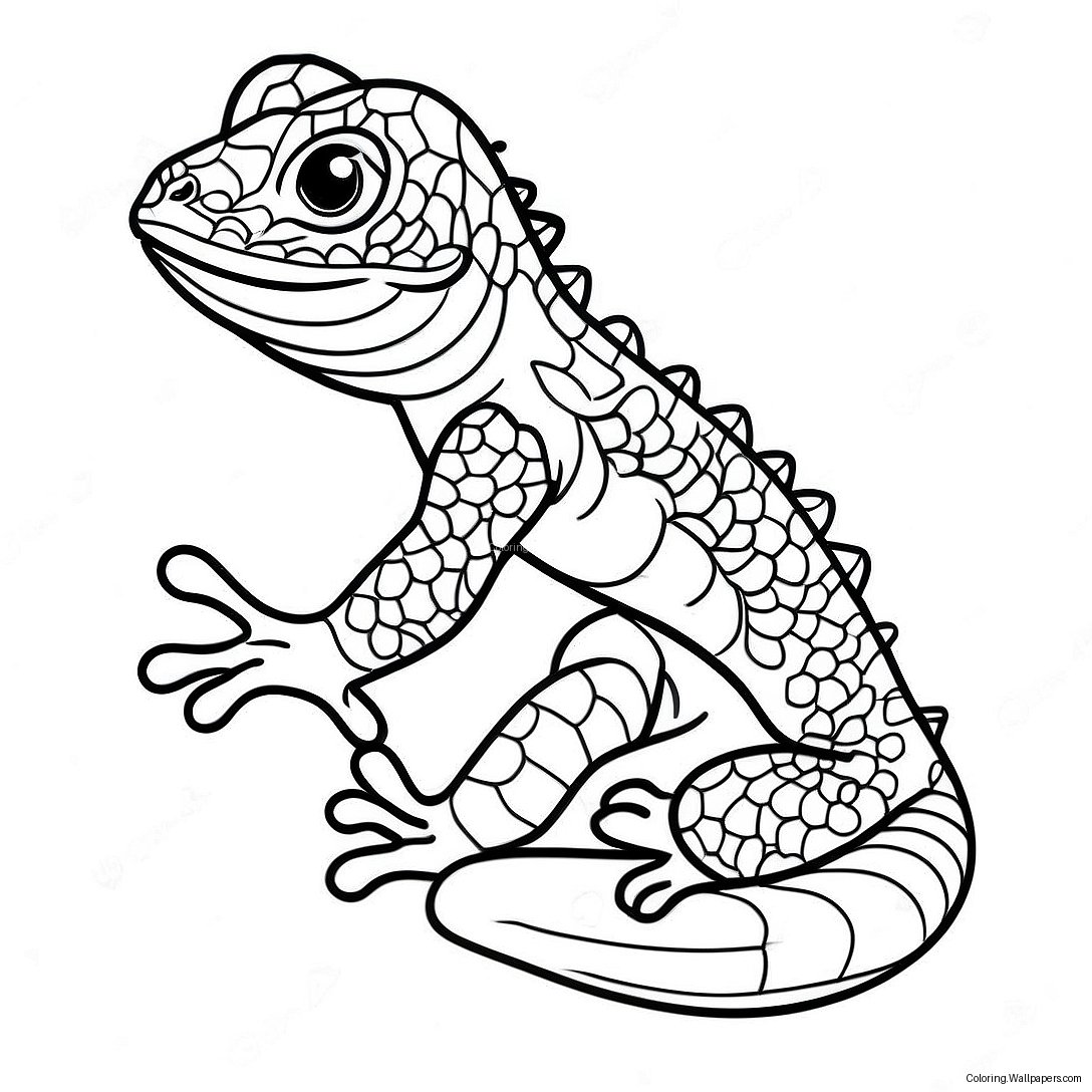 Adorable Baby Lizard Coloring Page 45975