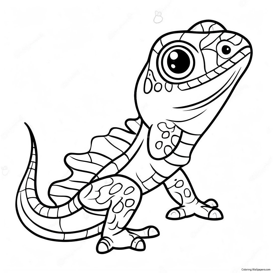 Adorable Baby Lizard Coloring Page 45976