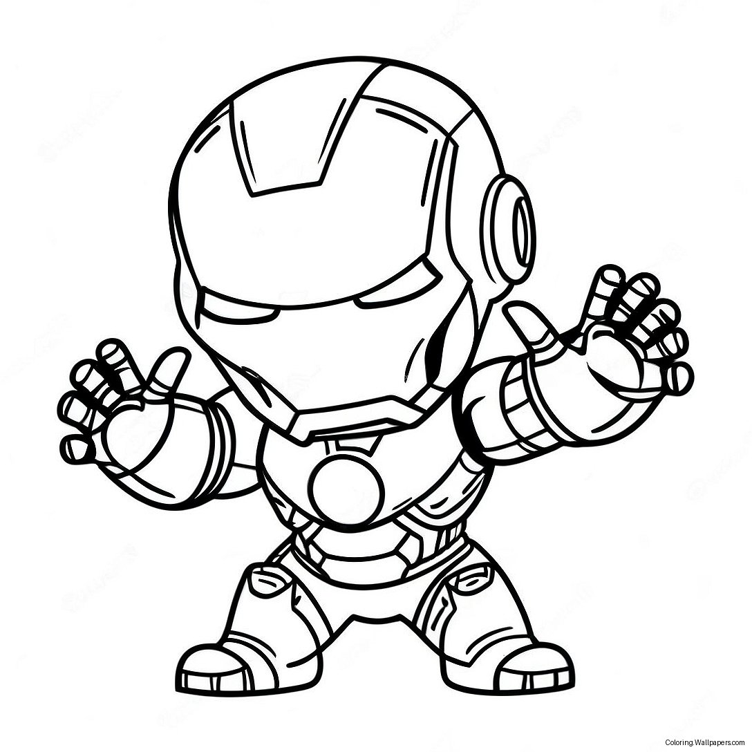 Page À Colorier Iron Man Chibi Adorable 33635