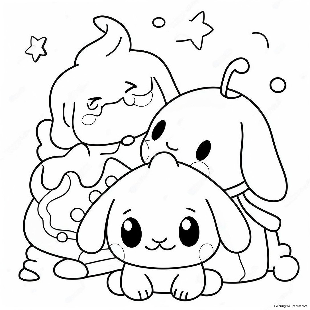 Pagina Da Colorare Di Cinnamoroll Adorabile Con Amici 12319