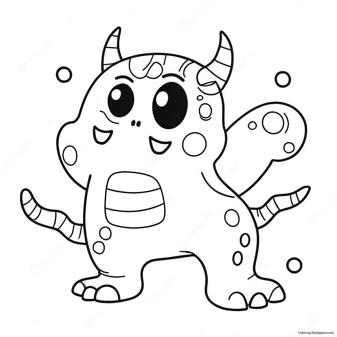 Bedårande Skrämmande Kawaii Monster Målarbild 1229