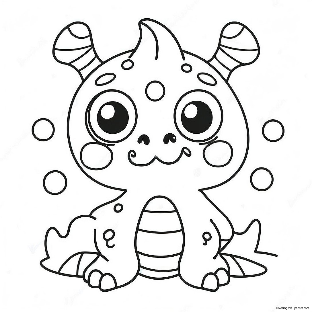 Bedårande Skrämmande Kawaii Monster Målarbild 1232