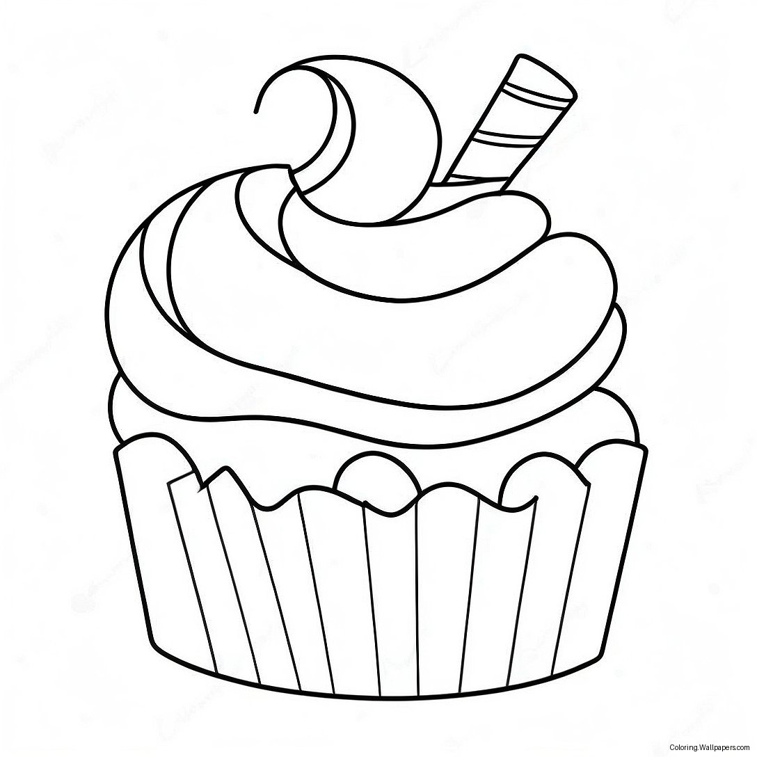 Adorable Cupcake Coloring Page 17840