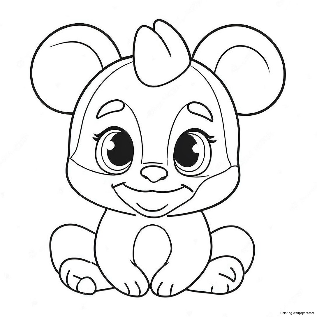 Adorable Cute Disney Characters Coloring Page 45078