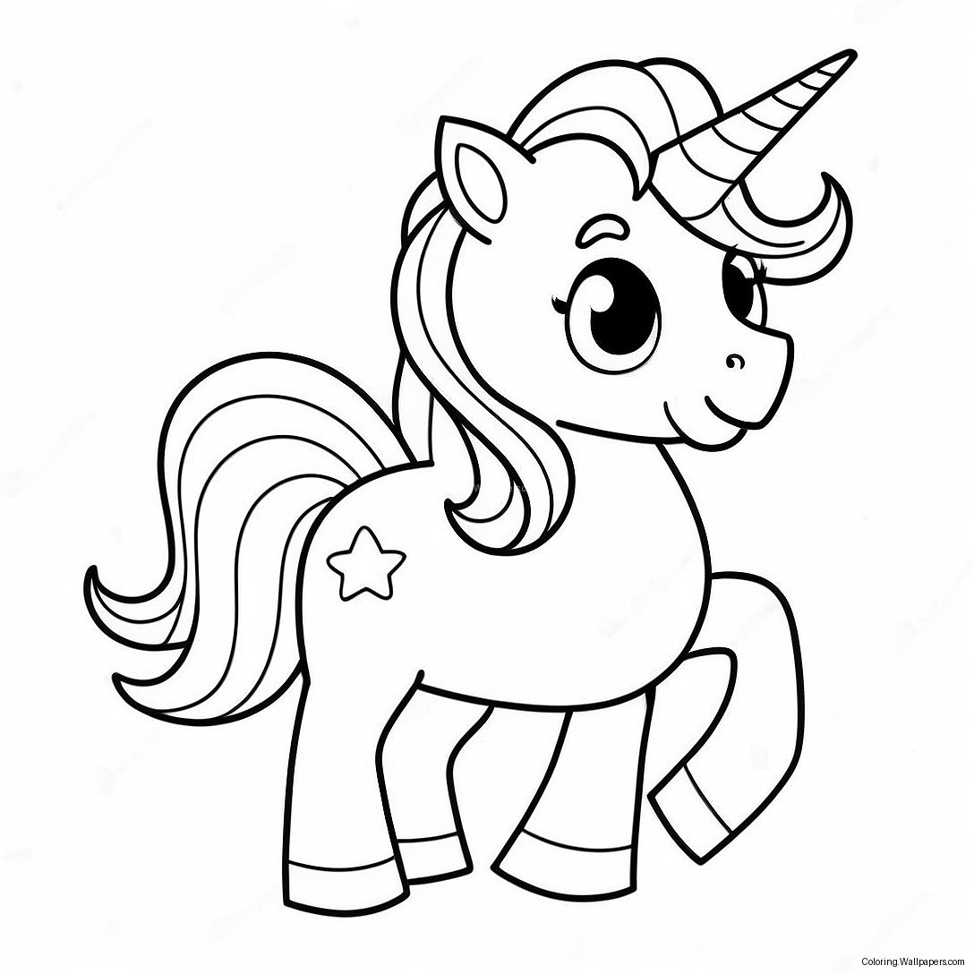 Adorable Cute Unicorn Coloring Page 11220