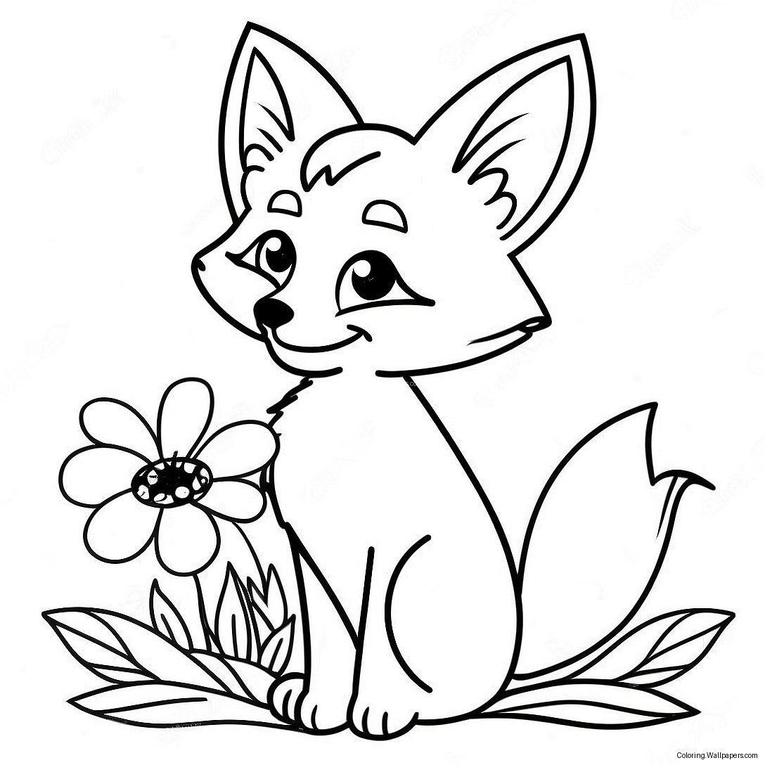 Niedlicher Fuchs Mit Blumen Ausmalbild 48527