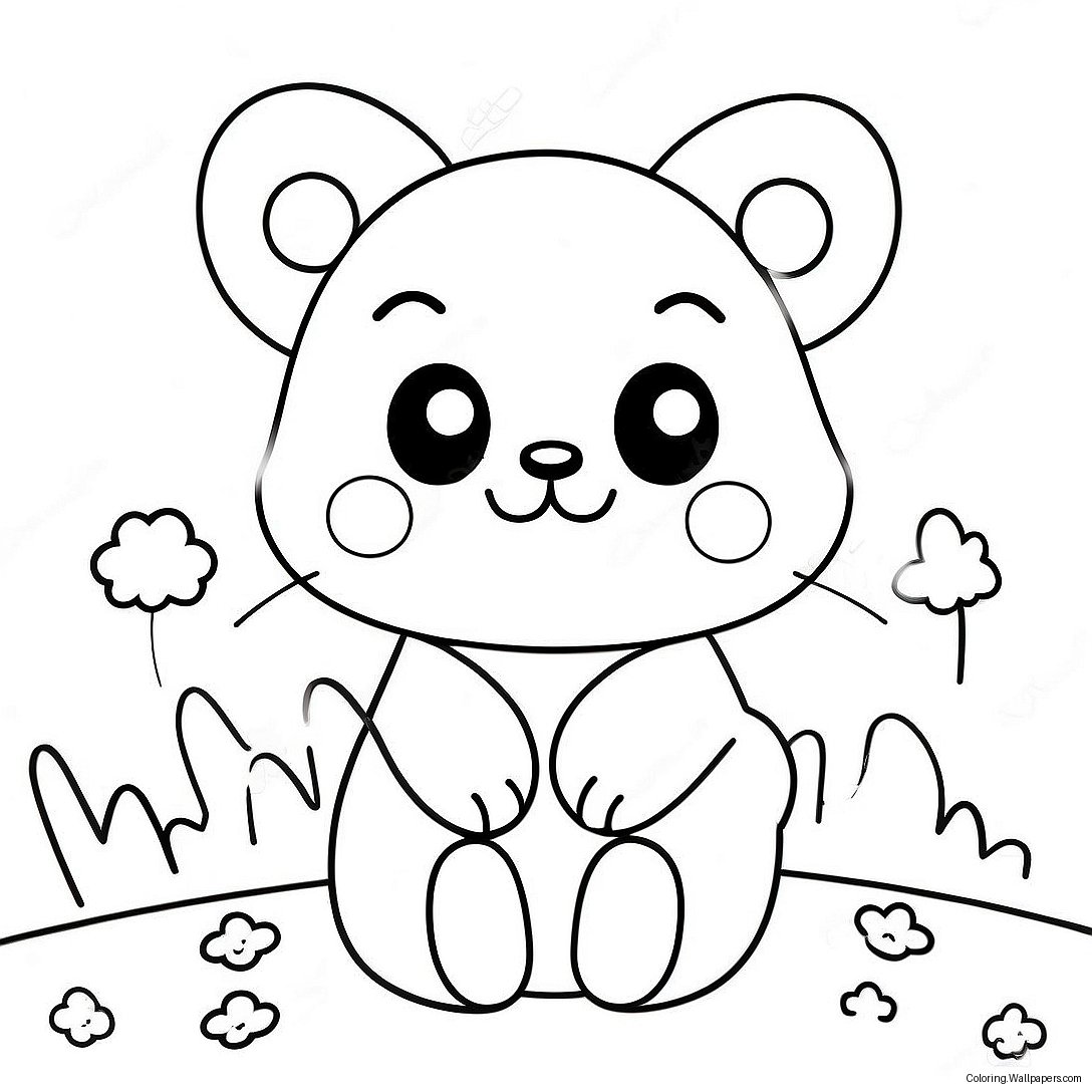 Página Para Colorir De Doodle De Animal Kawaii Adorável 17129